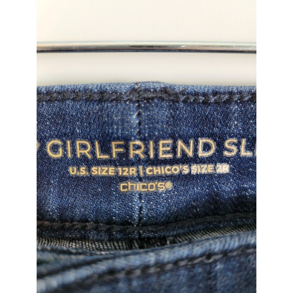 Chico's So Slimming Girlfriend Slim Leg Ankle Jeans Size 12 - Picture 3 of 7